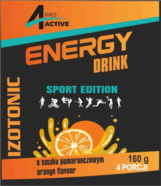 Energy Drink. Izotonik o smaku pomarańczowym 160 g